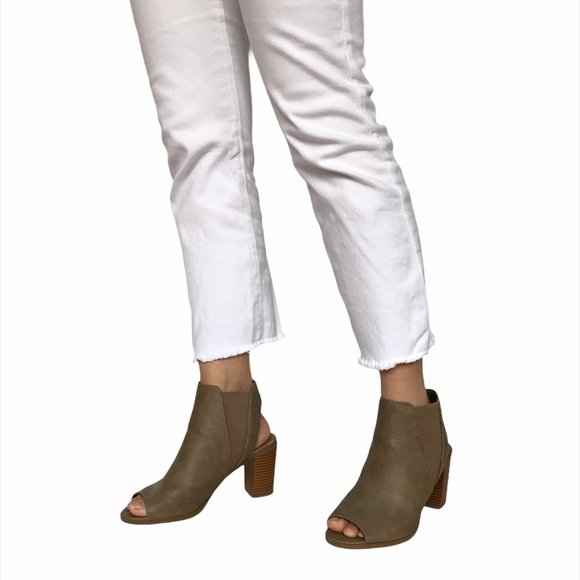 Call It Spring Peep Toe Boots Size 7 Taupe - Picture 2 of 10